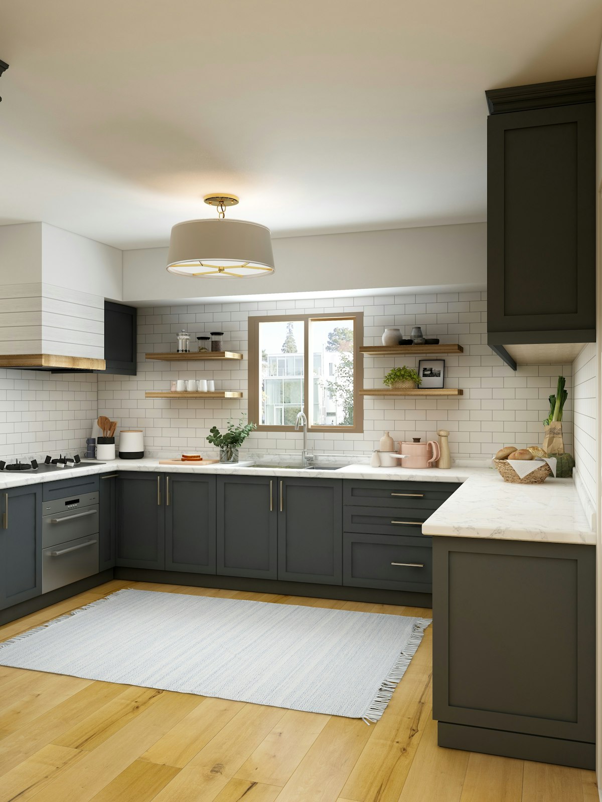 L-shaped kitchen